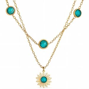 Gold and Turquoise Layered Necklace